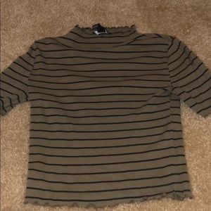 Ribbed striped turtleneck